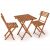Bs001lb wooden folding balcony set with table and chairs on white background