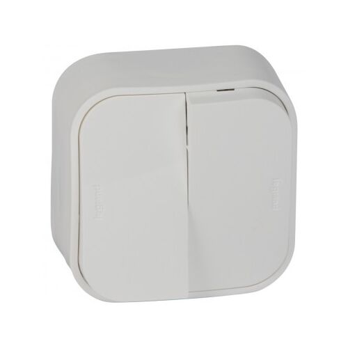 Dvojitý spínač, 10A, IP20, biely, Legrand Forix 135839118