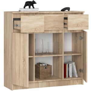 Akord K100 Sonoma Tölgy Komód 3 Fiókkal és 2 Ajtóval