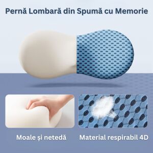 Ortopédiai derékpárna memóriahabbal, lélegző, irodai székbe, autóba és ágyba, enyhíti a hátfájást, csípő- és isiászfájdalmat, fenntartja a gerinc helyes pozícióját, hordtáskával, 46 x 23 x 13 cm - Derék- & Háttámasz