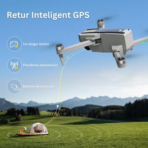 Drona cu Telecomanda HS440, Camera 4K, WiFi 5G, GPS, Stabilizare Imagine, Retur Automat, Pozitionare Flux Optic, Follow Me, Tap-Fly, Autonomie 24 min, Pliabila, USB, Geanta Transport, Gri 135935763 - Drone