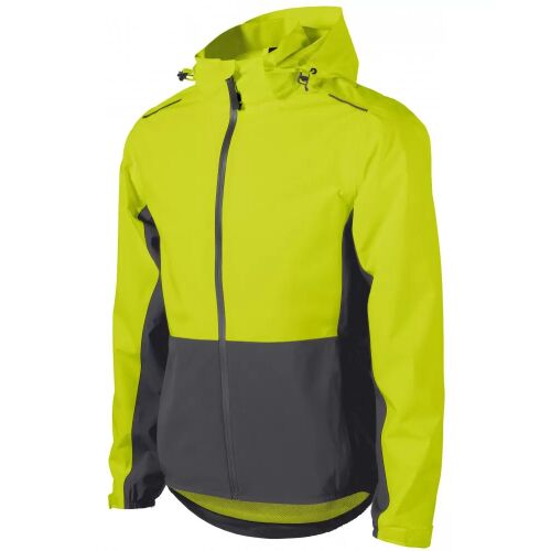 Altisport férfi neon sárga vízálló dzseki kapucnival, XXL méret, elülső nézet - Altisport