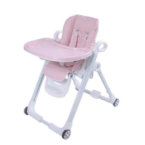Moja prvá detská stolička na kŕmenie s nastaviteľnou výškou a dvojitým podnosom #pink