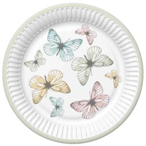 Pillangó Light papírtányér 8 db-os 18 cm 129928008 - Party kellék