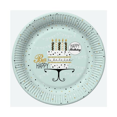 Happy Birthday Mint papírtányér 8 db-os 22,7 cm 129928043