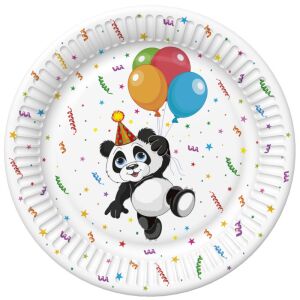Állatos Funny Panda papírtányér 8 db-os 22,7 cm 129928066 - Party kellék