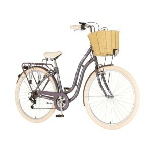 Visitor Bella Kameleon női városi kerékpár, lila és zöld színváltós vázzal, kosárral - Visitor
