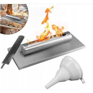 Semineu de masă pe bioetanol din oțel inoxidabil BYSIL cu accesorii: extinctor, pâlnie, pietre decorative - Șemineu și sobă