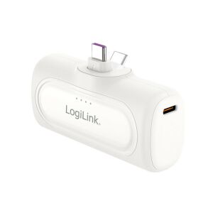 Logilink 5000 mAh Power Bank USB-C csatlakozókkal, fehér - Logilink