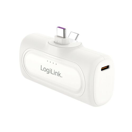 Logilink 5000 mAh Power Bank USB-C csatlakozókkal, fehér