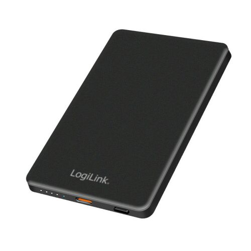 Logilink Mágneses power bank, 5000 mAh, USB-C, PD 15^W, fekete (PA0352)