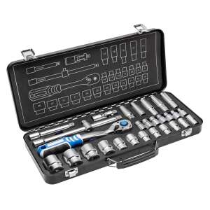 Högert 29-piece 1/2-inch socket wrench set with ratchet in metal case - Tool Set