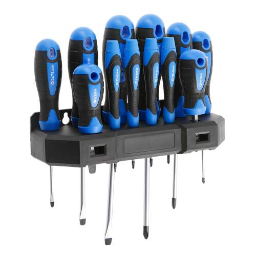 Set șurubelnițe Högert, 12 piese, cu mânere ergonomice