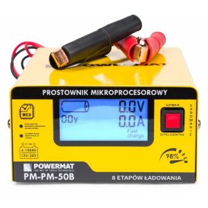 Mikroprocesszoros akkumulátortöltő 12/24V, Powermat PM-PM-50B