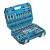 Högert 144-piece socket and bit set in open blue case