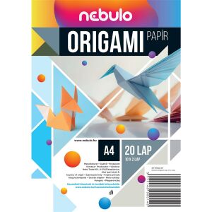 Origami papír A4, vegyes színek, 20 lap/csomag, Nebulo 129955137 - Nebulo