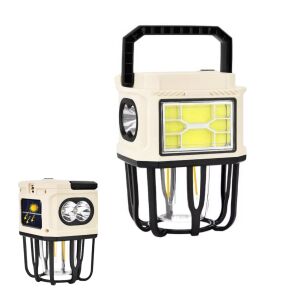 Lanterna solara tip felinar e-Wantay® - Iluminare LED 3 in 1, functie de Power Bank prin USB, incarcare solara si Type-C, reglare luminozitate, baterie 1200mAh, rezistenta la apa, ideala pent 136118456 - Camping & Drumeții