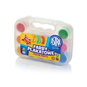 Temperafestékek Astra tégelyben, 12x20ml, műanyag tok + ecset, 301117002 129961161 - Tempera