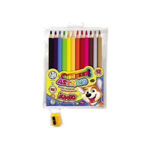 ASTRINO School ergonomikus kerek JUMBO színezőceruza 12db + ceruzahegyező, 312221001 129961207 - Astrino