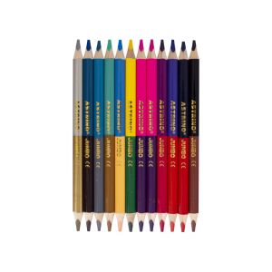 ASTRINO Fordítható kerek JUMBO színezőceruza 12db/24szín + hegyező, 312221003 129961208 - Astrino