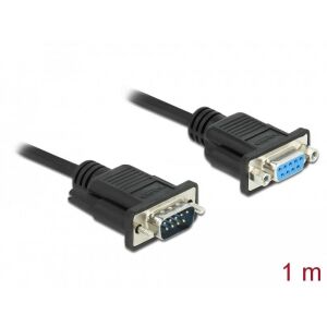 Delock Sub-D9-es, RS-232 soros kábel, apa-anya, 1 m 129968657 - Adatkábel
