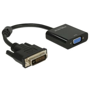 Adaptor Delock DVI-D 24+1-pini tată &gt; VGA-mamă negru 129968977 - Cabluri DVI