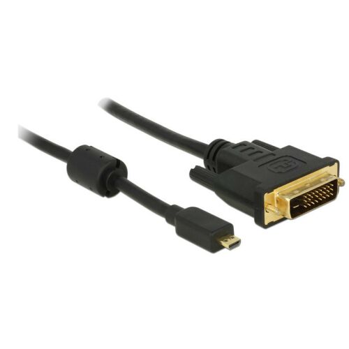 Delock Micro HDMI - DVI kábel 2m - Csatlakoztassa fényképezőgépét vagy videokameráját egy DVI monitorhoz - HDMI kábel
