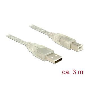 Delock USB 2.0-s kábel A-típusú csatlakozódugóval &gt; USB 2.0-s, B-típusú csatlakozódugóval, 3 m, átte 129970382 - Adatkábel