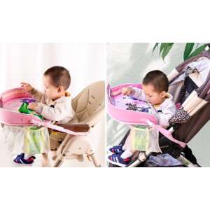 Gyerekülés asztal autóba, babakocsihoz, etetőszékhez - rózsaszín