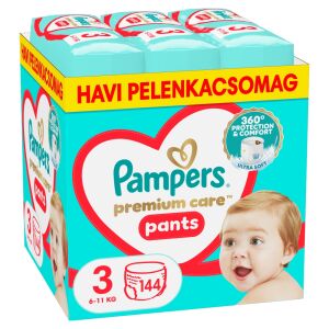 Pampers Premium Care Pants Mărimea 3 (Midi), 144 bucăți, pachet lunar cu imaginea unui bebeluș - Genti pentru scutece și Scutece bebelusi