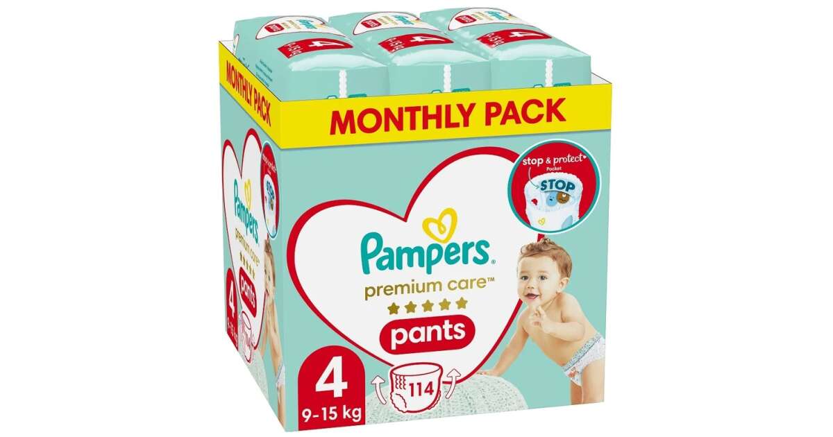 Pampers Premium Care Diaper Pack 9-15kg Maxi (114pcs)
