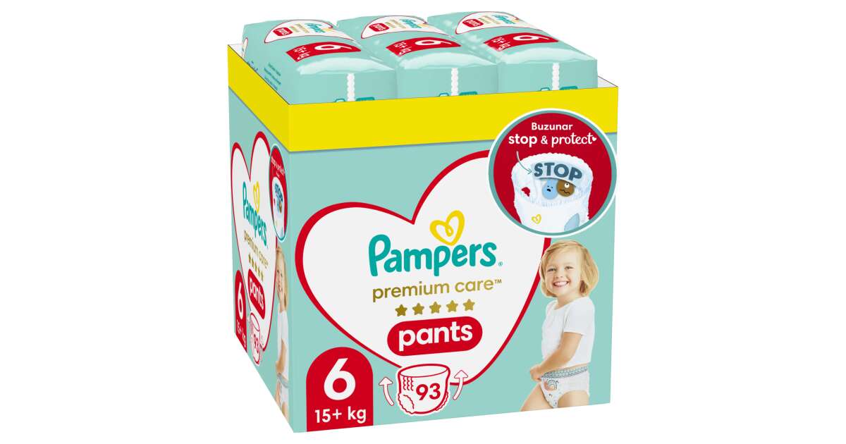 Pampers Premium Care Pachet de scutece 15kg+ Junior 6 (93buc) 44329645