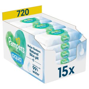 Pampers Aqua Plastic Free Chusteczki 15x48szt. 145388635 - Pampers