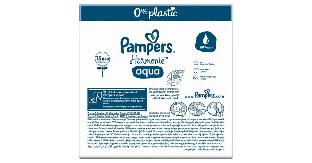 Pampers® Harmonie Aqua 0% Plastique