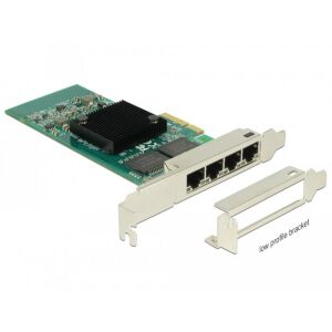 Delock PCI Express Kártya &gt; 4 x Gigabit LAN 129972168 - PCI hálózati kártya