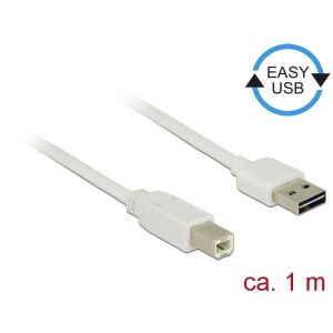 Delock EASY-USB 2.0 A-B kábel, 1m, fehér - Adatkábel
