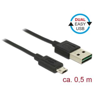 Delock EASY-USB 2.0 A-Micro-B kábel, 0,5m - Adatkábel