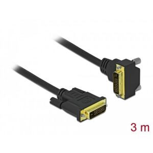 Delock DVI kábel 24+1 apa - 24+1 apa hajlított 3 m 129974708 - DVI kábel