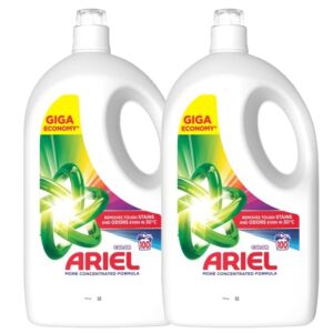 Ariel Color Detergent Lichid 2x4.5L, Giga Economy, îndepărtează petele chiar și la 30°C - Gel de spălare