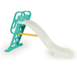 Dolu gyerek csúszda, pasztell színek, zöld és fehér, létrával és kapaszkodókkal, kültéri játékhoz - Csúszda