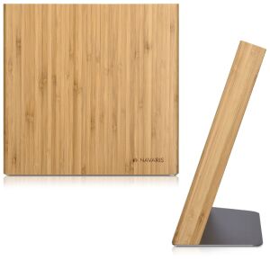 Magnetický stojan na nože Navaris z bambusu, 27,7 x 27,5 x 12 cm, s oceľovou základňou - Domáce potreby