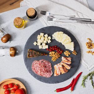 Platou de servire din ardezie Navaris cu brânză, salam, nuci și fructe - Boluri de servit