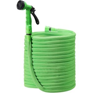 Furtun de grădină extensibil Navaris cu 7 setări de pulverizare, 15-30m, verde - Irigare