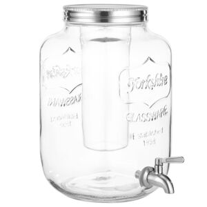 8-litrový sklenený dávkovač nápojov s kohútikom, veko z nehrdzavejúcej ocele, Yorkshire Glassware - Dávkovače nápojov