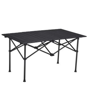 Stół składany aluminiowy Navaris, 95x55 cm, regulowana wysokość, czarny, NAV0000272F001C