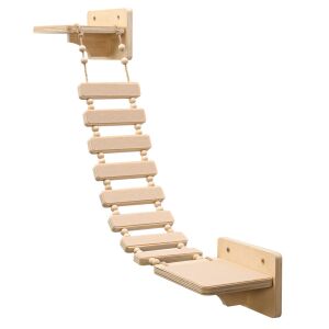 Navaris nástenny mačací most s platformami, bočný pohľad - Nábytok pre mačky