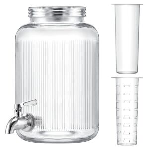 Dystrybutor napojów Navaris, 4 l, szkło, stal nierdzewna, z kranem, na imprezy, NAV000011FD004C