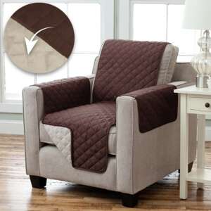 Otthon Kényelem обръщащ се кафяв и кремав капитониран протектор за фотьойл - Текстил за дома