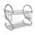 Two tier dish drying rack, stainless steel, with cutlery holder and cup holder