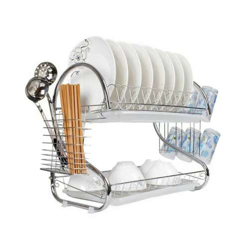 Praktikus Two-Tier Dish Rack in Use